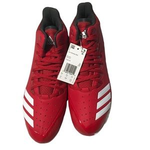 Red Adidas Baseball ⚾️ Icon Bounce Metal Cleats Size 10